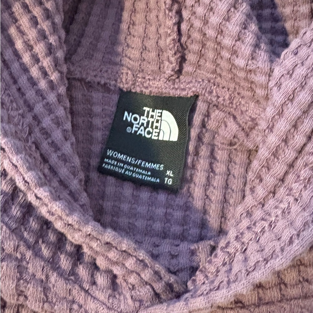 The North Face - Purple Cotton Waffle Hoodie - EUC/Almost NWOT - worn TWICE - Picture 3 of 5
